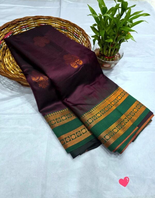 Luxery Golden Zari Soft silk - wine