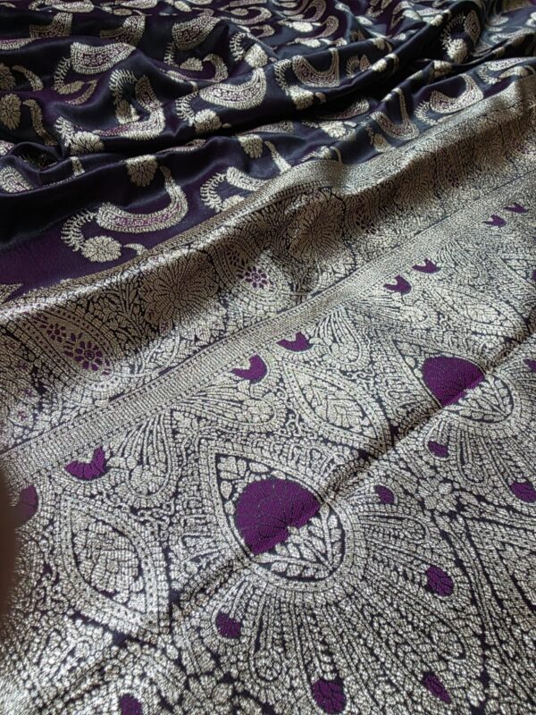 Dark Coloured Banarasi Satin silk - purple wine