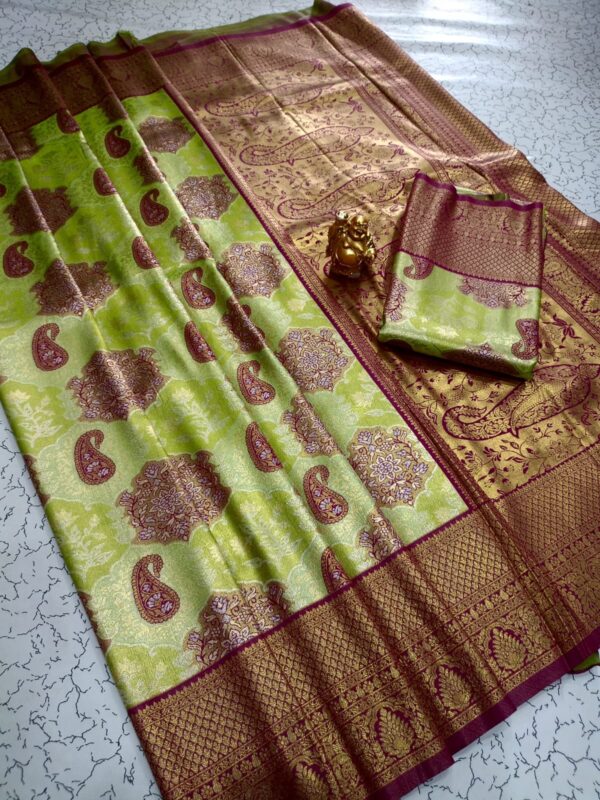 Bridal Tissue Silk saree - pista green