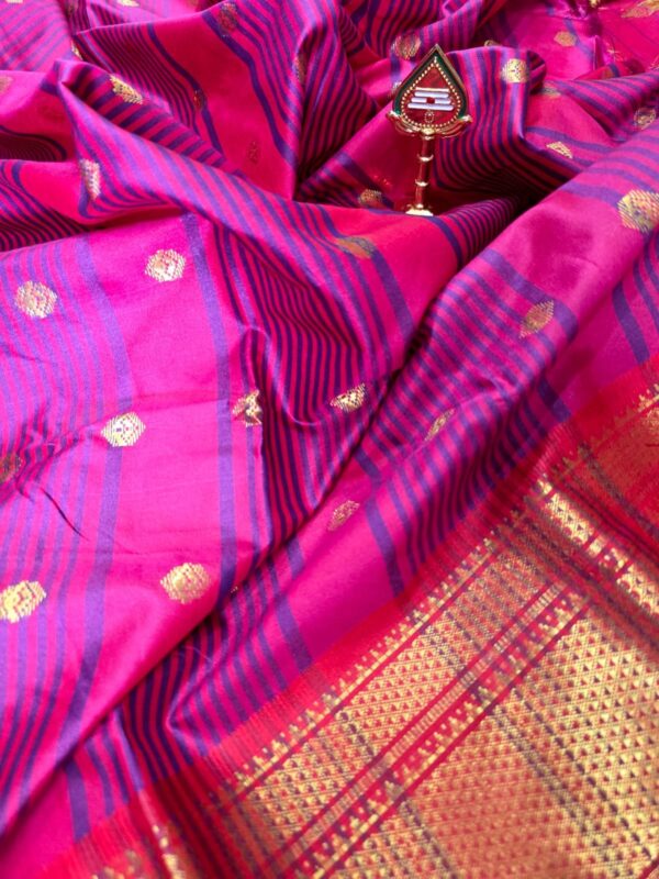 Kanchi Semi Silk Saree - Pink Red border