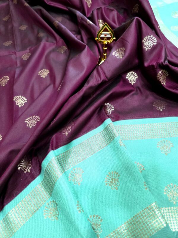 Own Production Kanchi Soft Trending Purple with aqua Blue