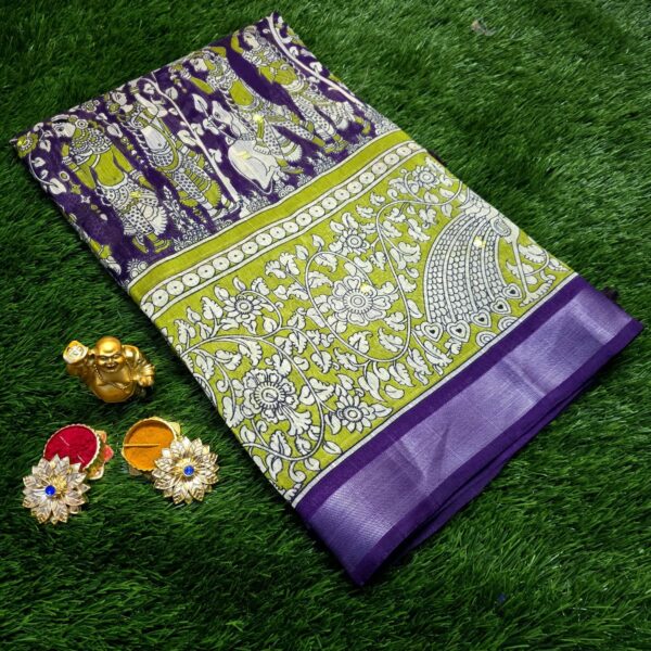 Siddhanth Traditional Banana Silk saree - purple green