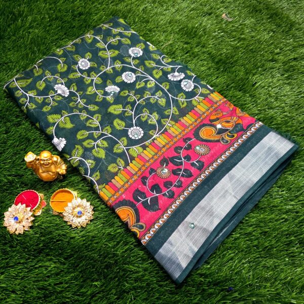 Siddhanth Traditional Banana Silk saree - Green & Red