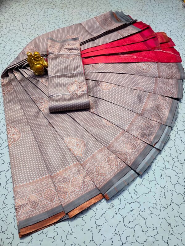 Kubera Traditional Silk Saree – Silver