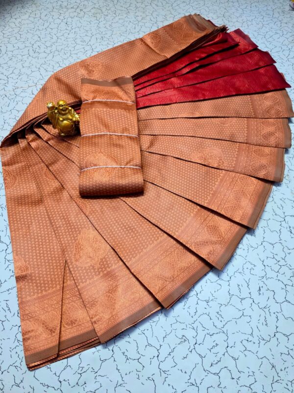 Kubera Traditional Silk saree - Copper brown