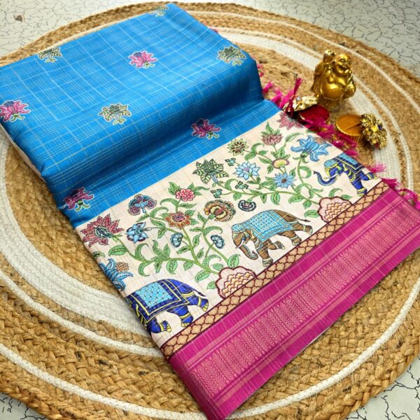 Siddhanth Traditional Bhavya Prints with Kalamkari Design - Blue