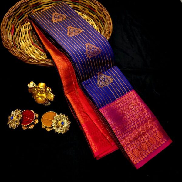 Kanjivaram Vairaoosi Traditional gold Zari Work Saree - Blue