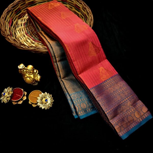 Kanjivaram Vairaoosi Traditional gold Zari Work Saree - Pink