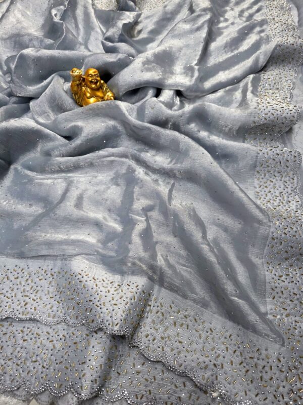 Space Silk Saree White Base