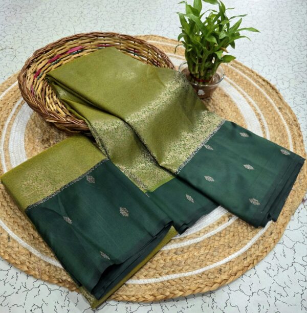 Kanchi Premium Semi Silk Aprajitha Pattu Green